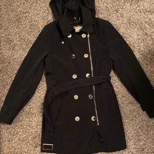 Black Calvin Klein trench coat